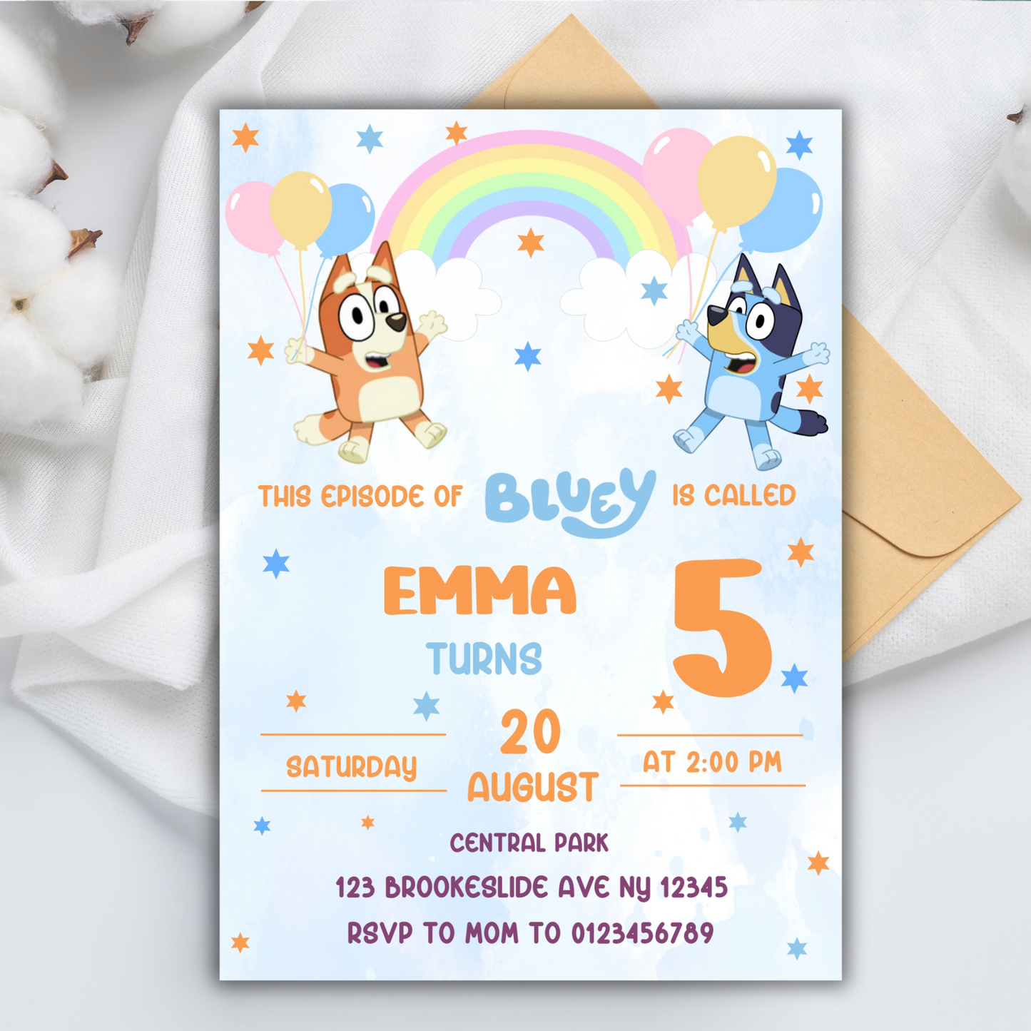Bluey Birthday Invitation for Kids | This Episode of Bluey is Called | Bluey Boy Theme Birthday Invite