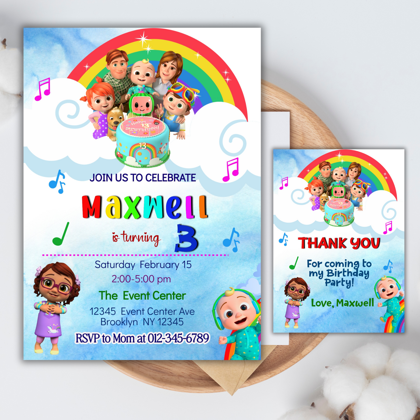Cocomelon Birthday Invitation, Cocomelon Party Invite, Kids Birthday Party Invite, Cocomelon Digital Birthday Invitationfor kids