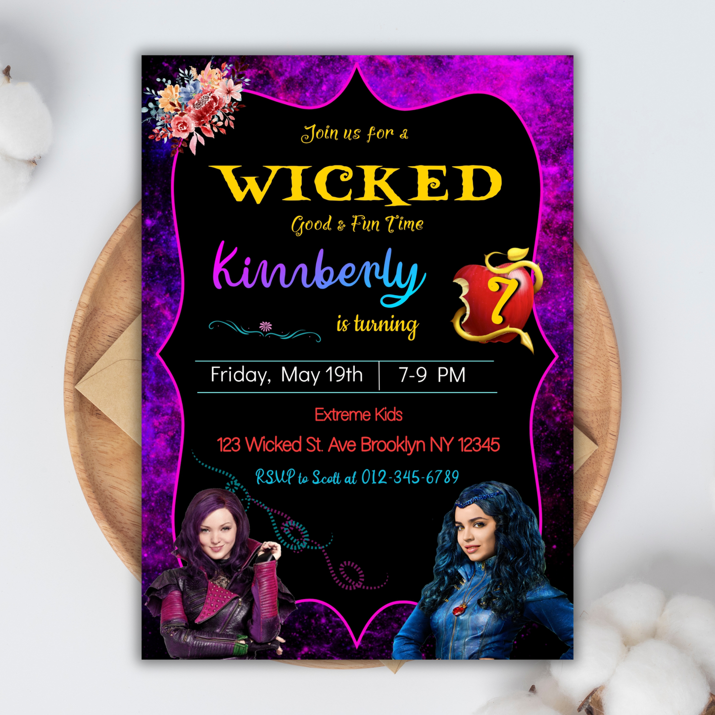 Wicked Disney Show Birthday Invitation | Printable Party Invite | Editable Green Witch Themed Birthday Card | Instant Download