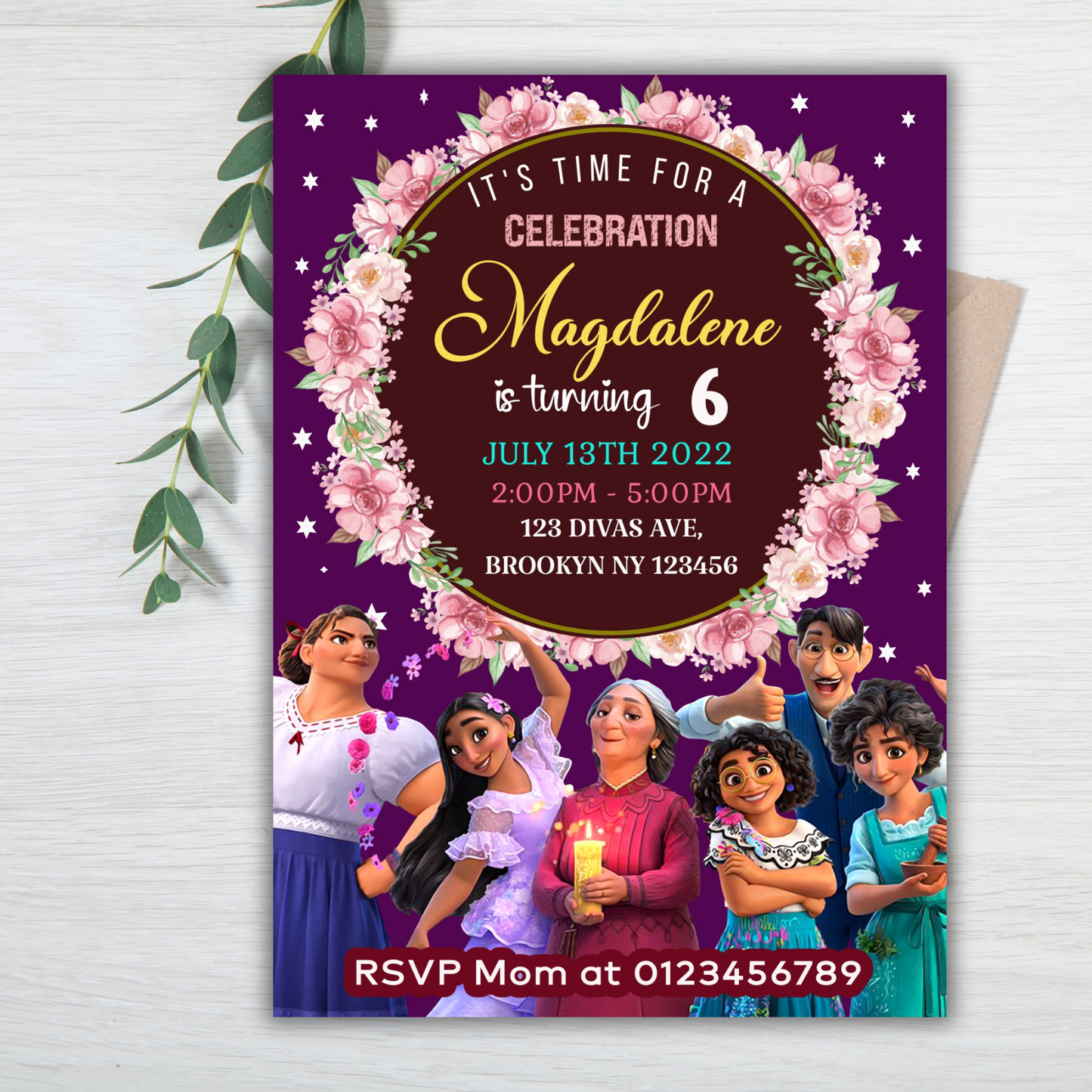 Disney Encanto Kids Birthday Invitation | Editable Encanto Party Invite for Girl | Magical Printable Digital Download