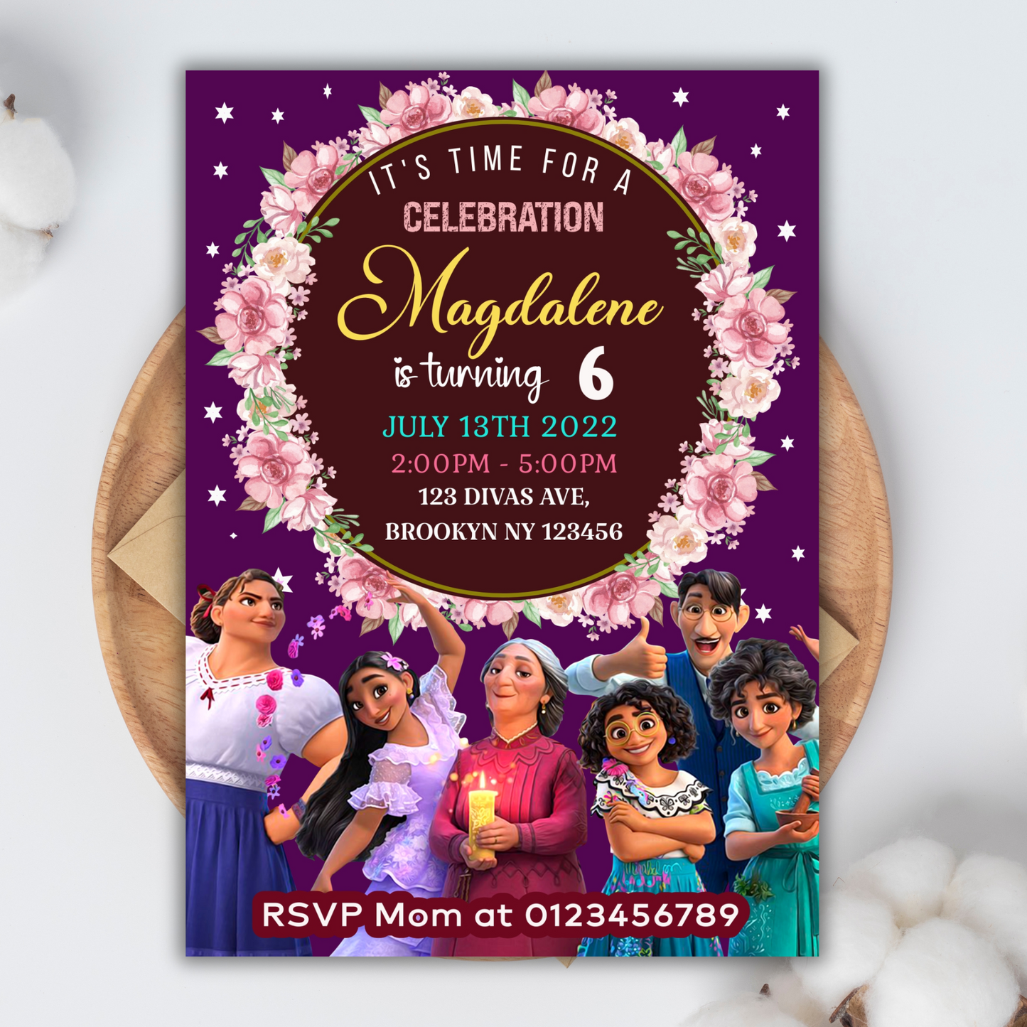 Disney Encanto Kids Birthday Invitation | Editable Encanto Party Invite for Girl | Magical Printable Digital Download
