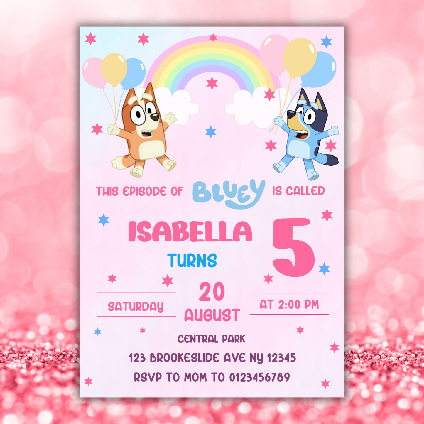 Bluey Birthday Invitation for Kids | This Episode of Bluey is Called | Bluey Girl Theme Birthday Invite