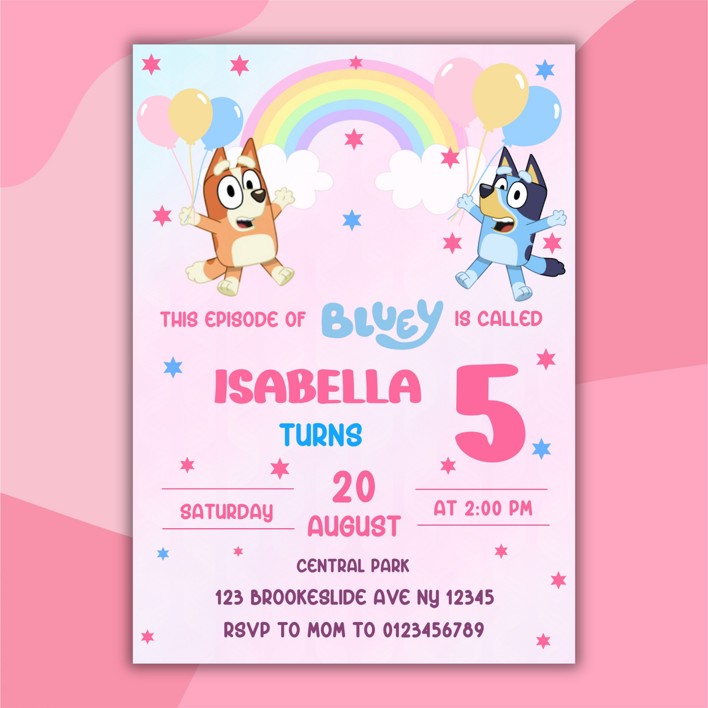 Bluey Birthday Invitation for Kids | This Episode of Bluey is Called | Bluey Girl Theme Birthday Invite