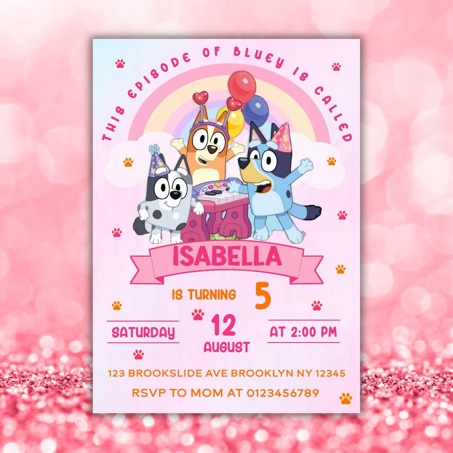 Bluey Birthday Invitation for Kids | This Episode of Bluey is Called | Bluey Girl Theme Birthday Invite