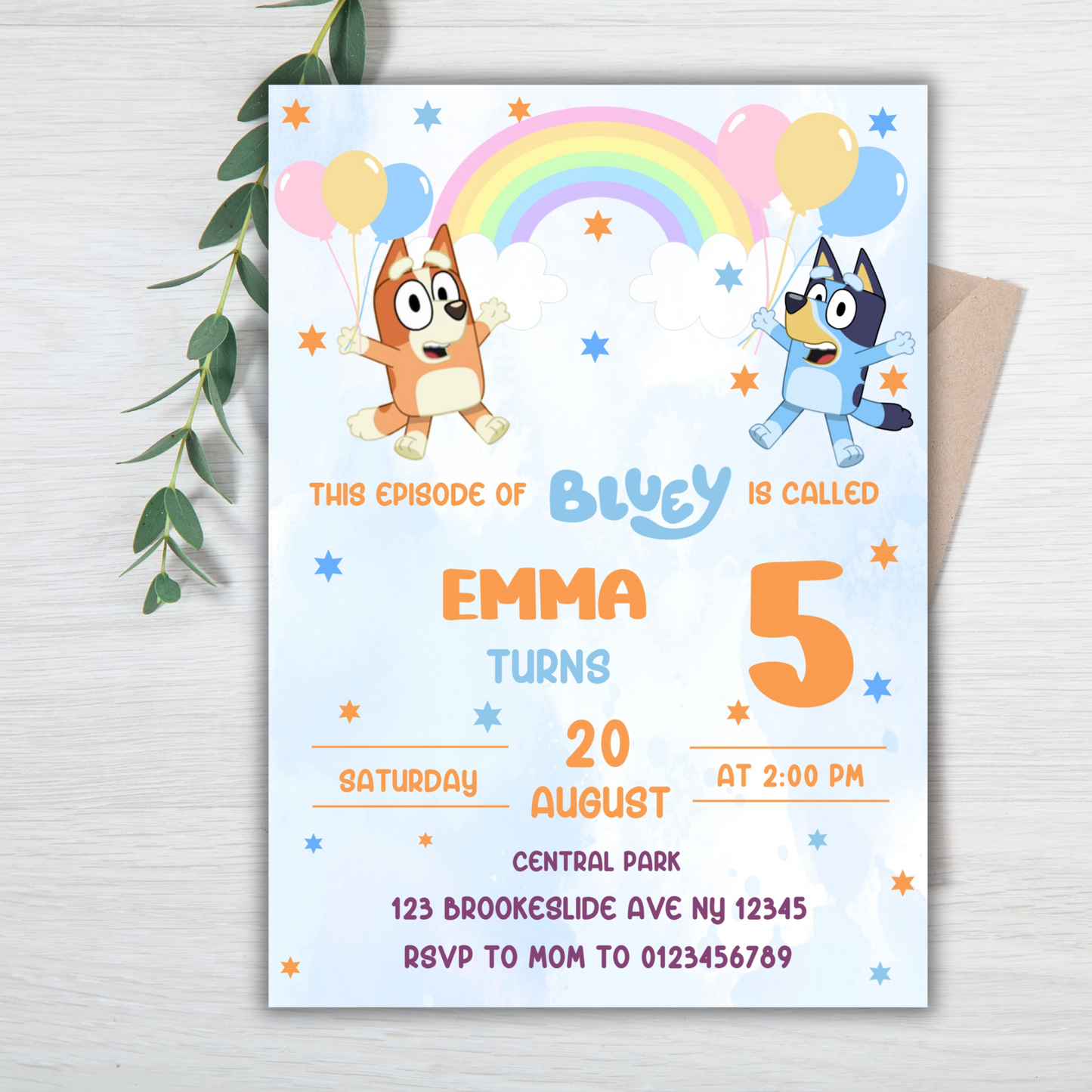 Bluey Birthday Invitation for Kids | This Episode of Bluey is Called | Bluey Boy Theme Birthday Invite