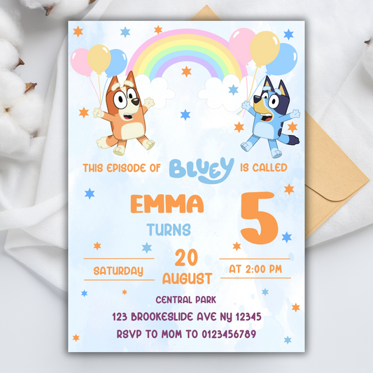 Bluey Birthday Invitation for Kids | This Episode of Bluey is Called | Bluey Boy Theme Birthday Invite