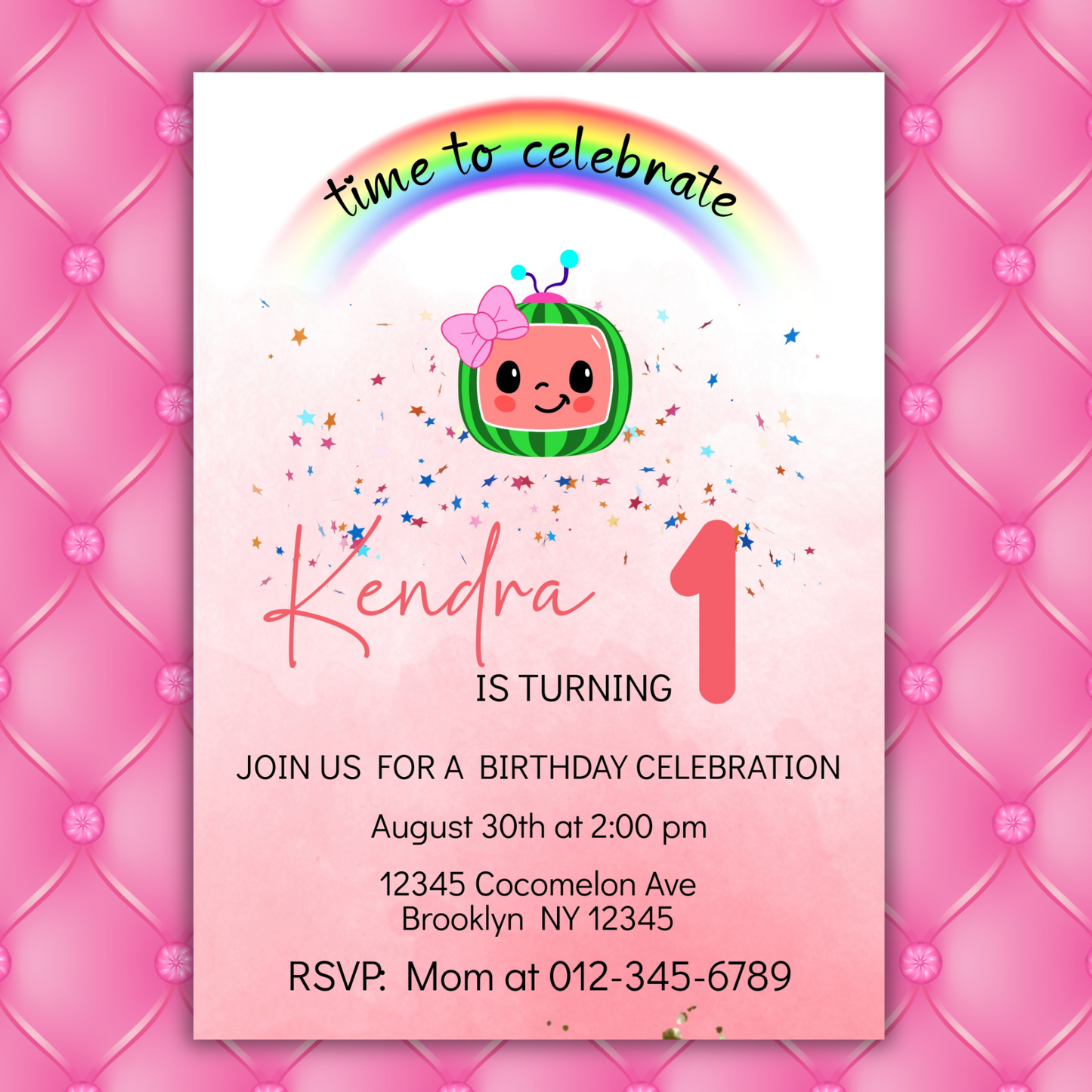 Cocomelon Birthday Invitation, Cocomelon Party Invite, Kids Birthday Party Invite, Cocomelon Digital Birthday Invitationfor kids