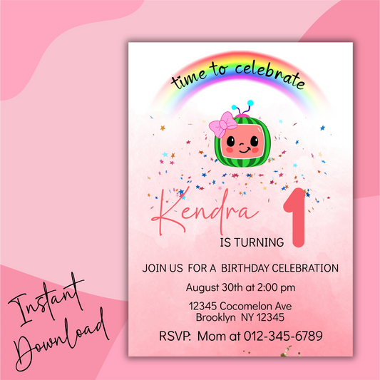 Cocomelon Birthday Invitation, Cocomelon Party Invite, Kids Birthday Party Invite, Cocomelon Digital Birthday Invitationfor kids (Copy)