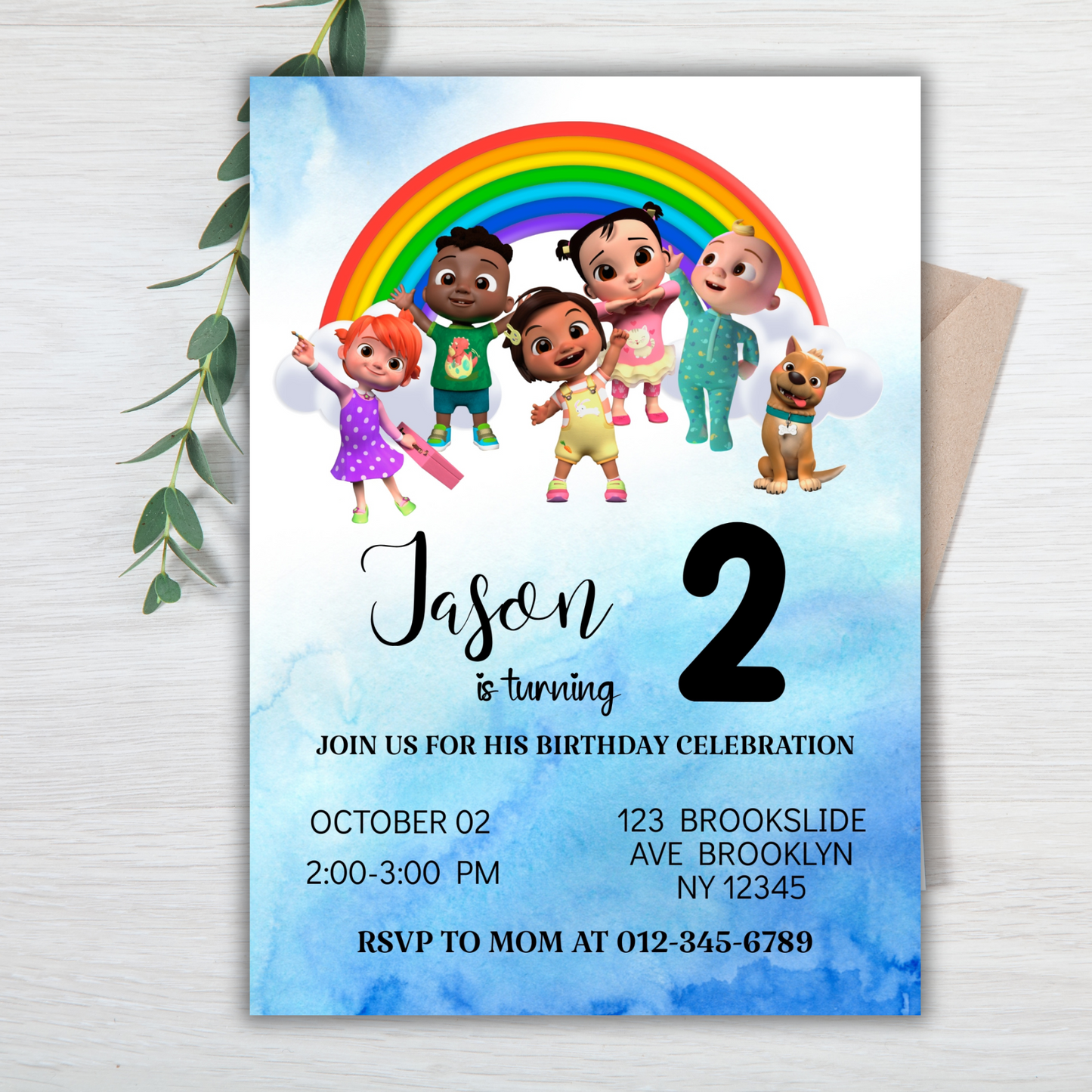 Cocomelon Birthday Invitation, Cocomelon Party Invite, Kids Birthday Party Invite, Cocomelon Digital Birthday Invitationfor kids (Copy)