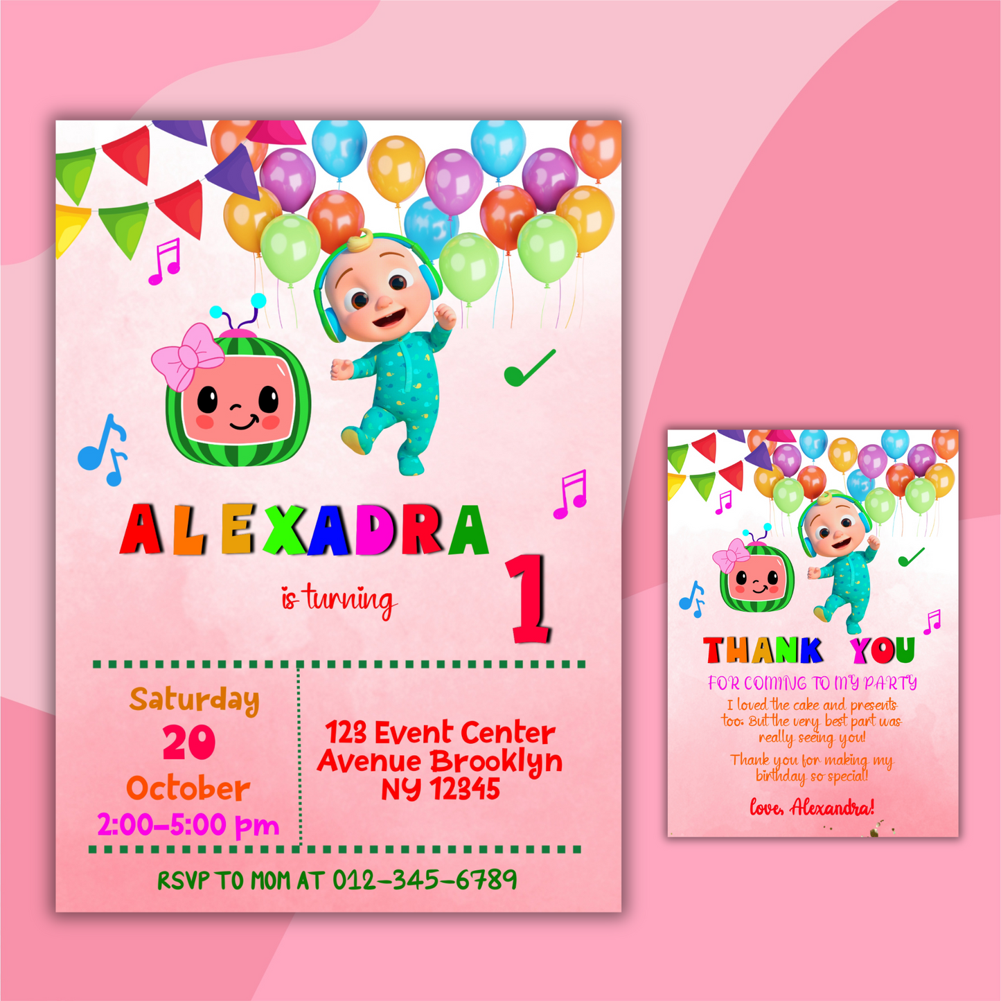 Cocomelon Birthday Invitation, Cocomelon Party Invite, Kids Birthday Party Invite, Cocomelon Digital Birthday Invitationfor kids