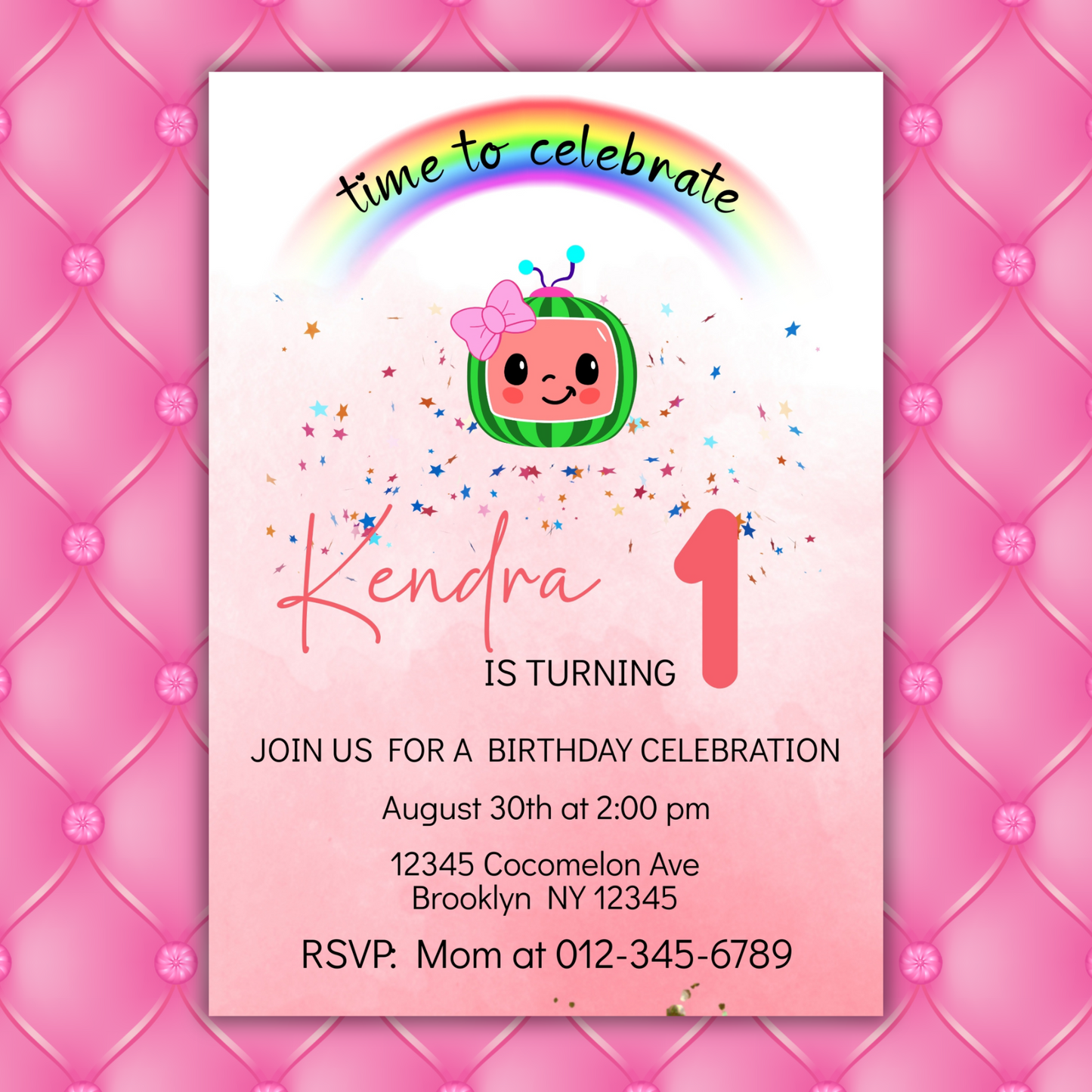 Cocomelon Birthday Invitation, Cocomelon Party Invite, Kids Birthday Party Invite, Cocomelon Digital Birthday Invitationfor kids