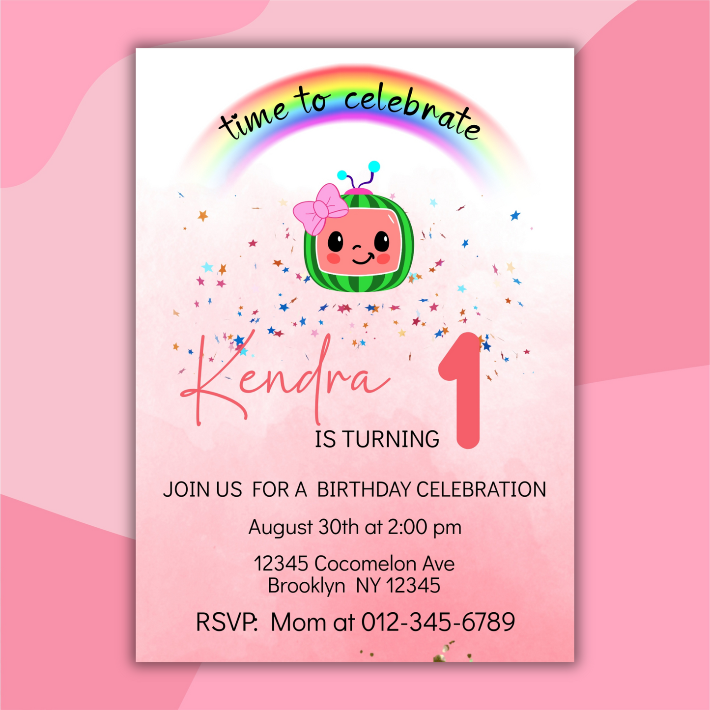 Cocomelon Birthday Invitation, Cocomelon Party Invite, Kids Birthday Party Invite, Cocomelon Digital Birthday Invitationfor kids