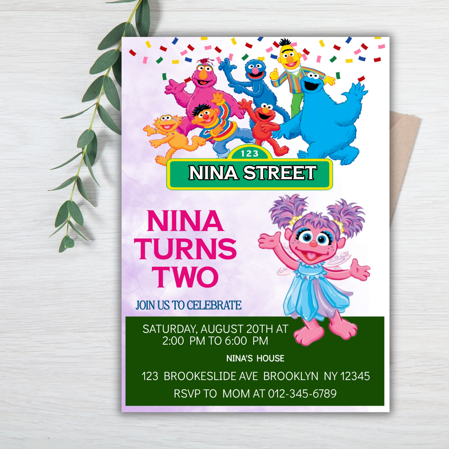 Sesame Street Elmo Birthday Party Invitation, Kids Elmo Digital Birthday Invite, Sesame Street Invitation, Digital Street Monsters Invite (Copy)