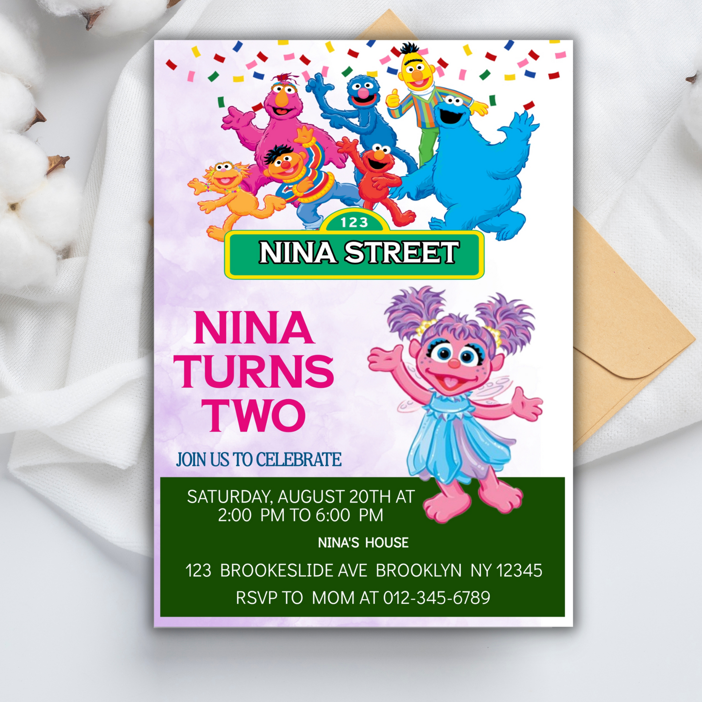 Sesame Street Elmo Birthday Party Invitation, Kids Elmo Digital Birthday Invite, Sesame Street Invitation, Digital Street Monsters Invite (Copy)