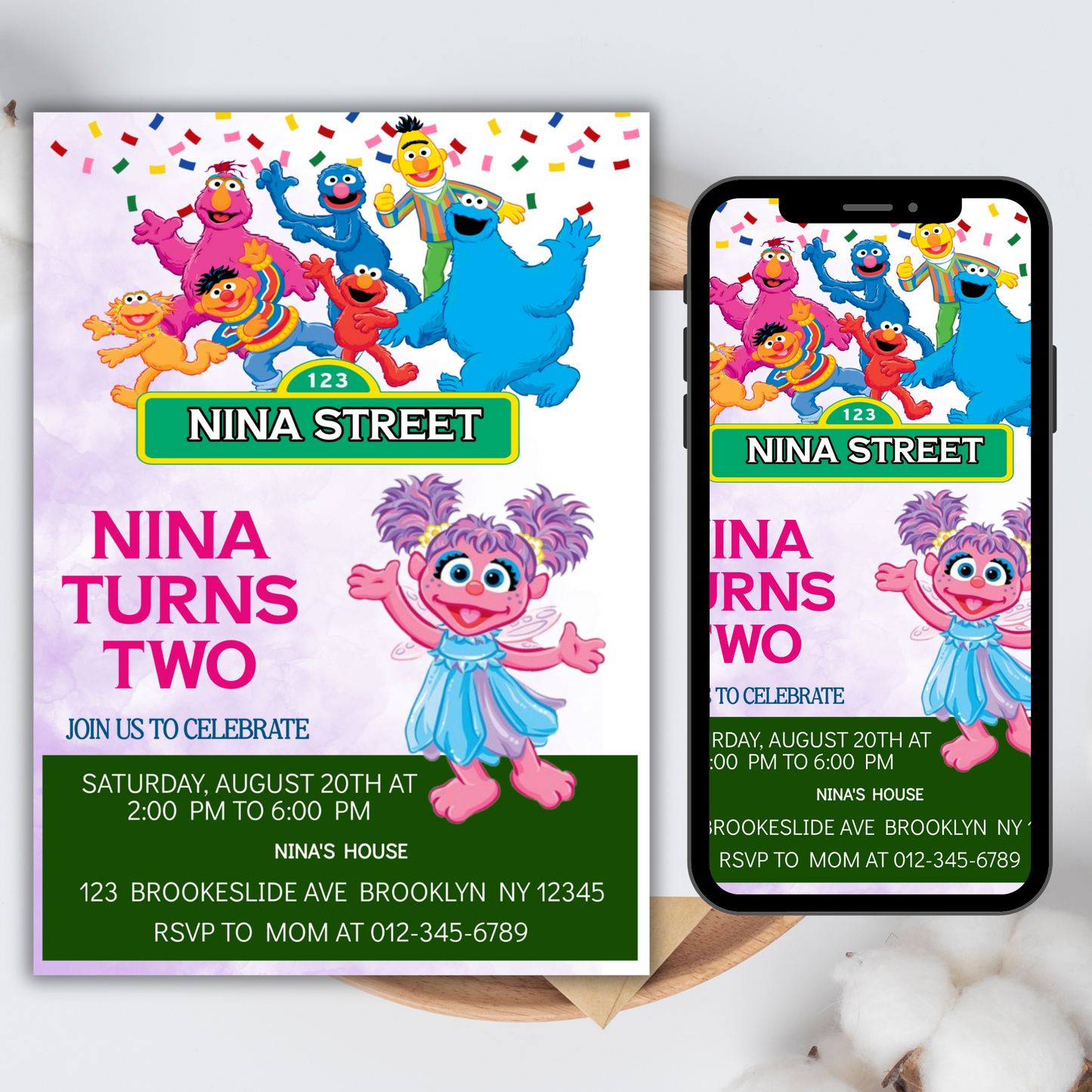 Sesame Street Elmo Birthday Party Invitation, Kids Elmo Digital Birthday Invite, Sesame Street Invitation, Digital Street Monsters Invite (Copy)