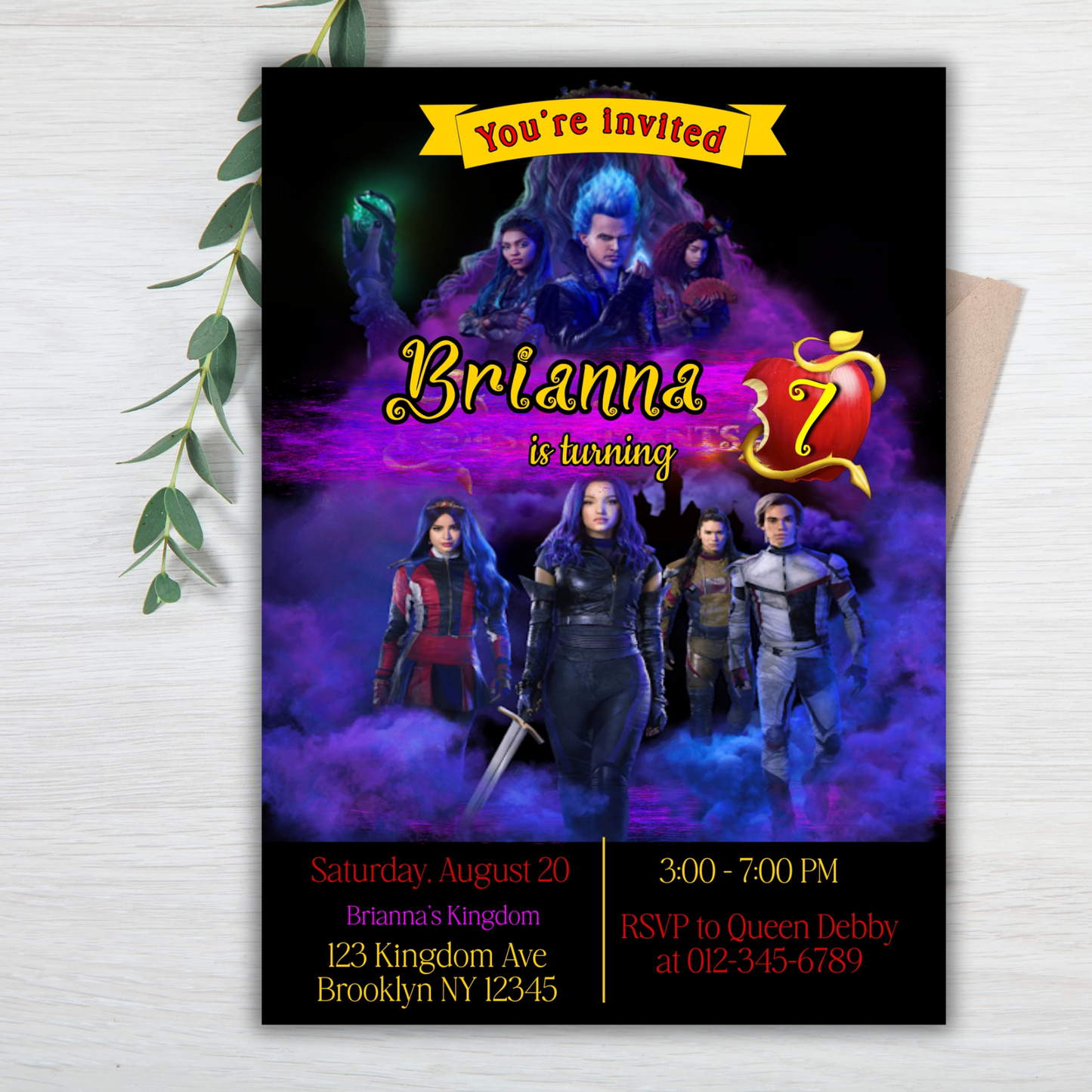 Wicked Disney Show Birthday Invitation | Printable Party Invite | Editable Green Witch Themed Birthday Card | Instant Download (Copy)